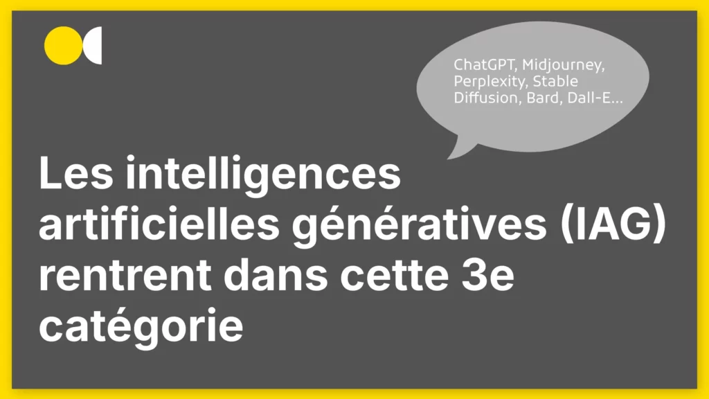 Les IA Génératives 3e catégorie d'IA